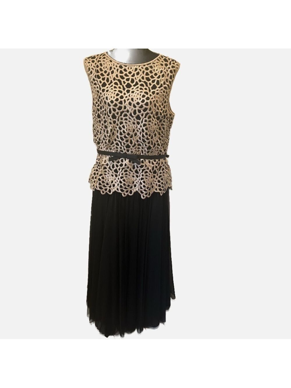 TADASHI SHOJI Women’s Formal Ball Gown Wedding Black Tie Ethereal Size 16 Black